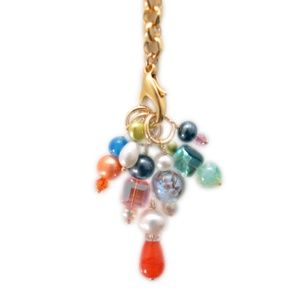 Charming Pendant of Real Pearls & Vintage Glass